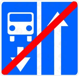 Дорожный знак 5.12 Конец дороги с полосой для маршрутных транспортных средств