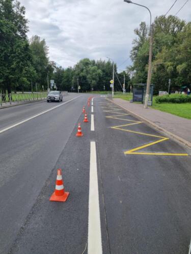 нанесение разметки автобусная линия